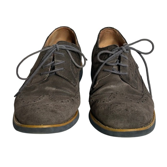 Joseph Abboud Mens Dark‎ Brown Suede Wingtip Brogue Oxford Shoes Size 8.5